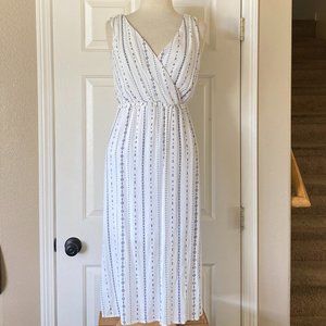 Jodi Kristopher NEW Printed V-Neck Open Back Lined Maxi Sleeveless Summer Dress